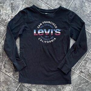 LEVI’S Youth Black Long Sleeve Tshirt w Colour Graphic | Streetwear Urban Retro
